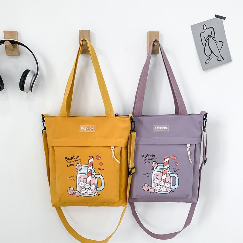 9025 New simple primary and secondary school students bag messenger cute girls class bag casual shoulder bag