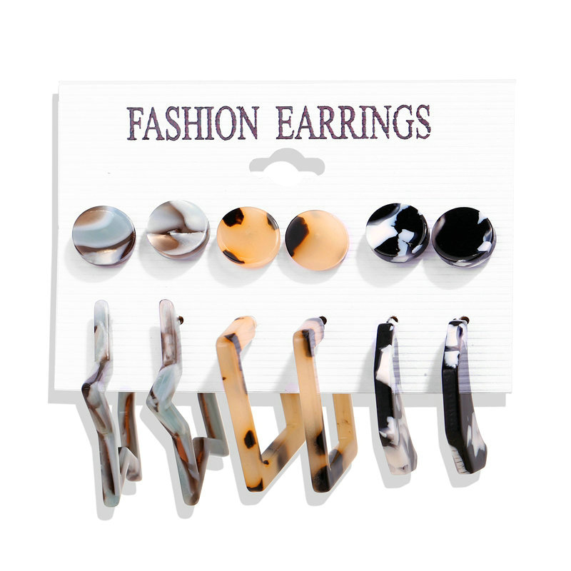 5167 6pcs Fashion Pearl Hoop Earrings Set For Women Geometirc Gold Metal Circle Hoop Earrings Brincos Trend Jewelry Gift
