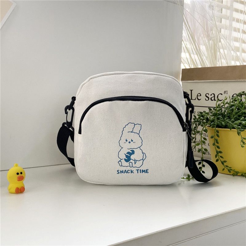Cute Mini Bag Women Ins Japanese Style Harajuku Girls Crossbody Bag Student Cartoon Canvas Casual Shoulder Bag
