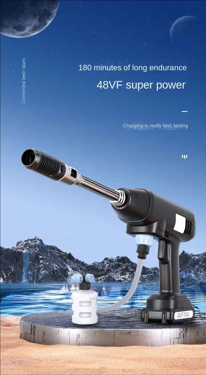 Wireless Car Wash Car Household Portable Rechargeable High-pressure Water Gun High Power Lithium Battery