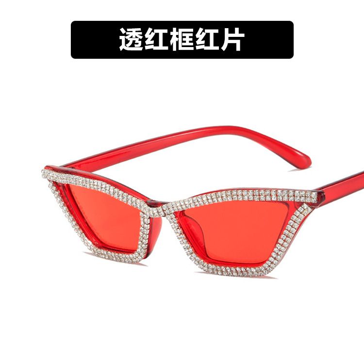 2024 New triangle cat eye diamond European and American personality sunglasses 2154
