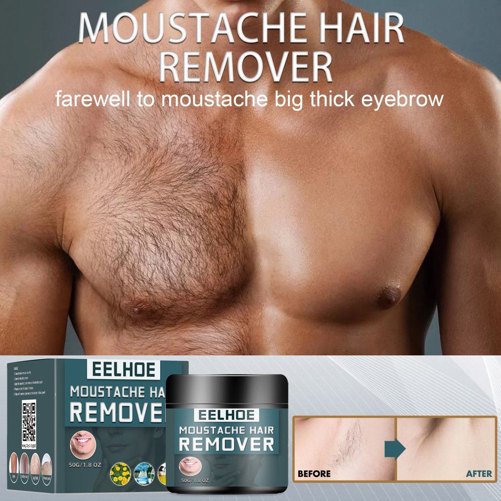 EELHOE Men Moustache Hair Removal Cream Depilatory Body Armpit Chest Leg Beard Shaving Mild Gentle Painless Beauty Health Care