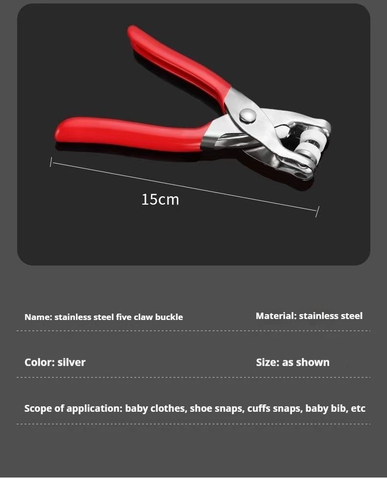 200 Sets 9.5mm Metal Prong Snaps Buttons with Fastener Pliers Press Tool Kit For Sewing and Leather and Craft