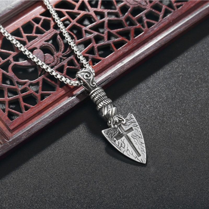 Necklace unisex Hip hop accessories, trendy, cross blade necklace, men's and women's titanium steel jewelry CRRSHOP free shipping pendant chain necklace