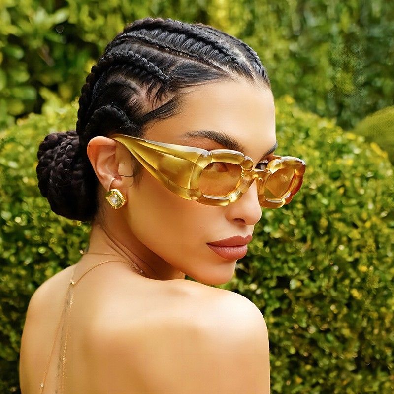 12108 NEW Transparent Flower Sunglasses Steampunk Women Sun Glasses Trendy Shades Eye-wear Female Eyeglasses