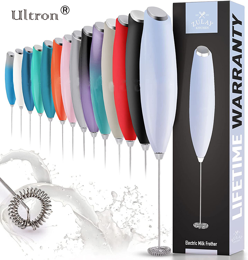 Ultron Milk Frother Electric - Battery Powered Coffee Blender Handheld - Easy to Use Coffee Blender Frother - Portable Mini Blender for Cappuccino, Smoothie, Matcha, Hot Chocolate, Mini Foamer