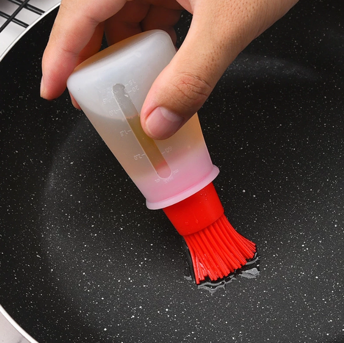 BBQ BBQ Oil Bottle Brush Silicone Kitchen BBQ Accessories Cooking Baking Oil Dispenser BBQ Tools Grease Brush