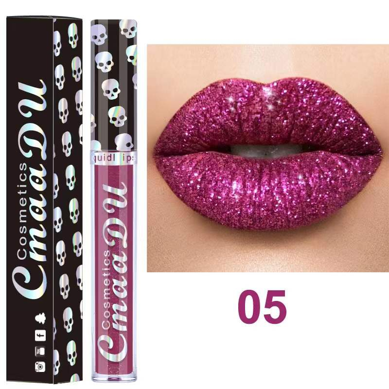 CmaaDu Diamond Liquid Lipstick 8 Color Shiny Metal Color Lip Gloss Waterproof Lasting Lips Makeup Cosmetic for Women Beauty