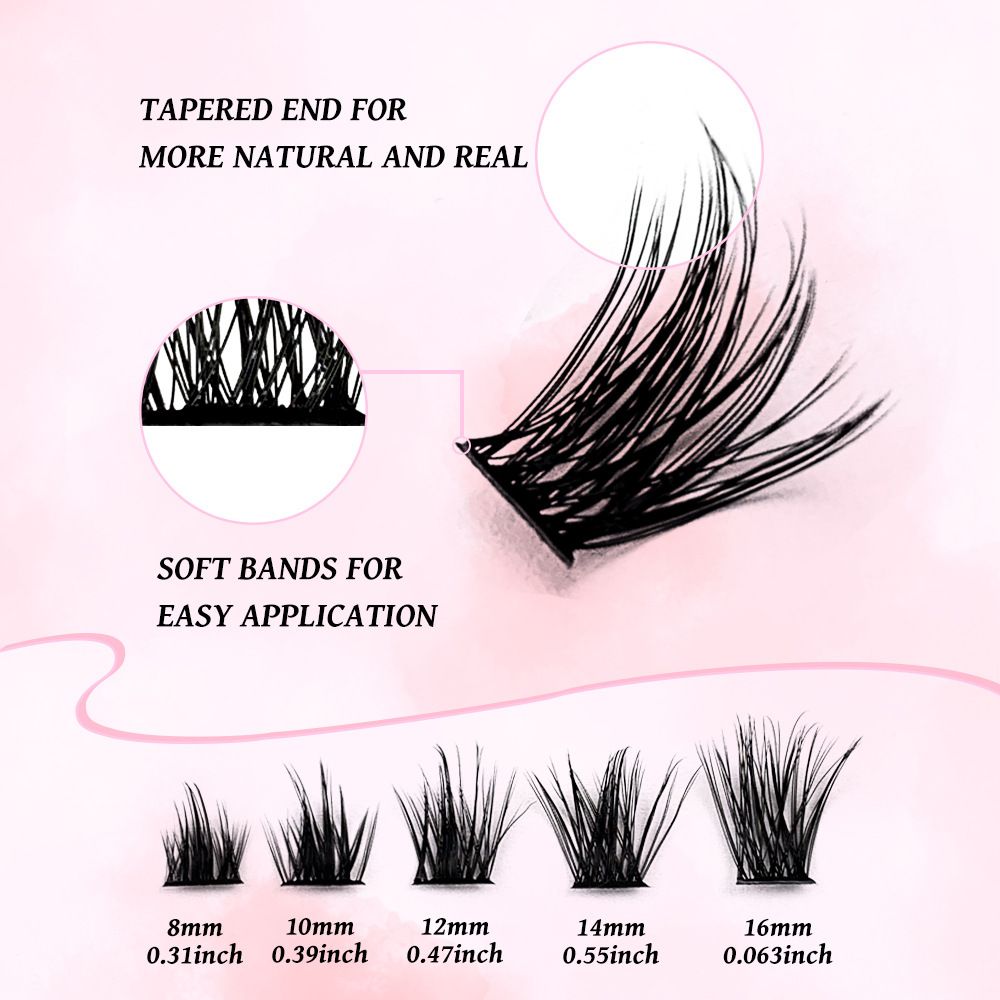 Ladies Europe and America new feather fan self-grafting large capacity hair segment single cluster false eyelashes D07