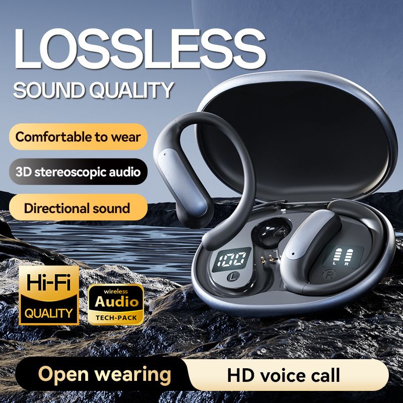 2026 New Arrival Ear‑Hook Open‑Ear Wireless Bluetooth Headphones, Comfortable Non In‑Ear Wearing Design, Delicate High‑Fidelity Sound Performance, Stable Ear‑hook Structure, Long Playback Time, Suitable For Sports Fitness, Daily Commute And Leisure Listening.