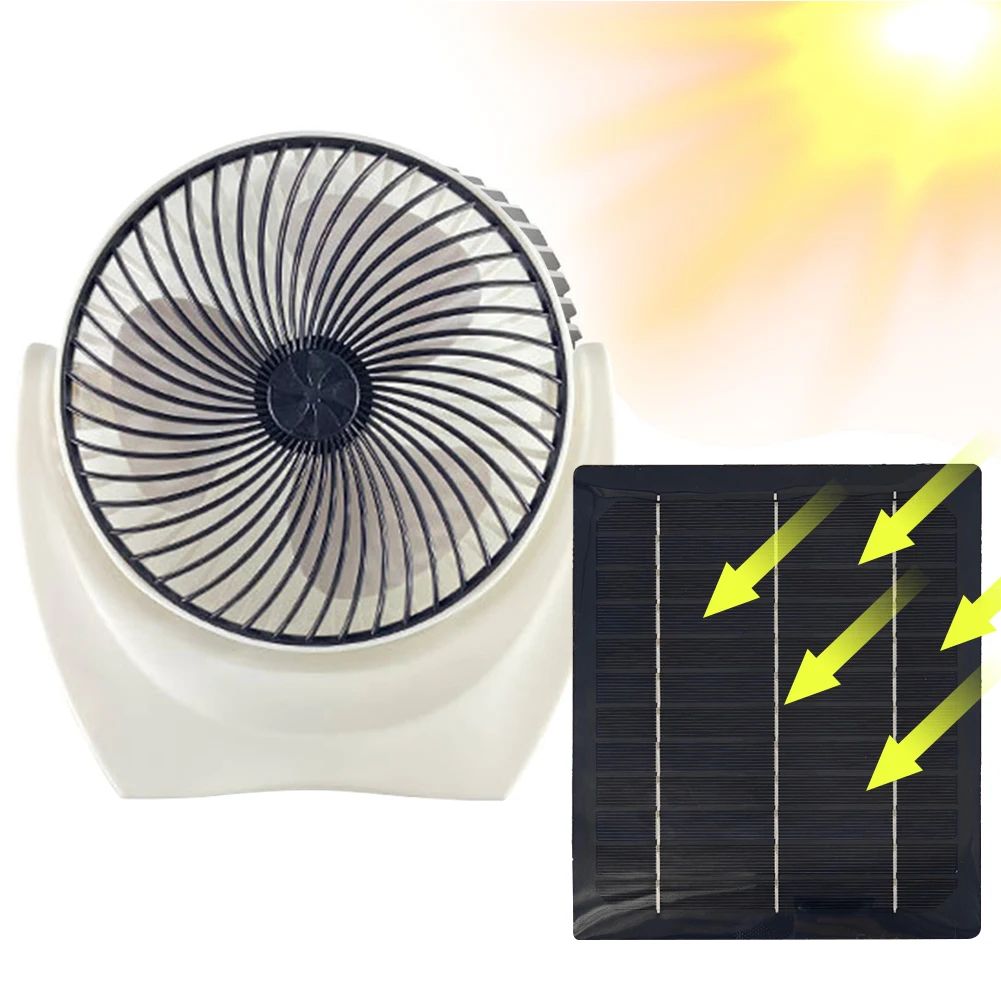 BSY-24045 Solar Panel Fan Portable Solar Fan Solar Charger Solar Powered Camping Fan Desk Fan for Outdoor Camping Hiking Fishing Travel