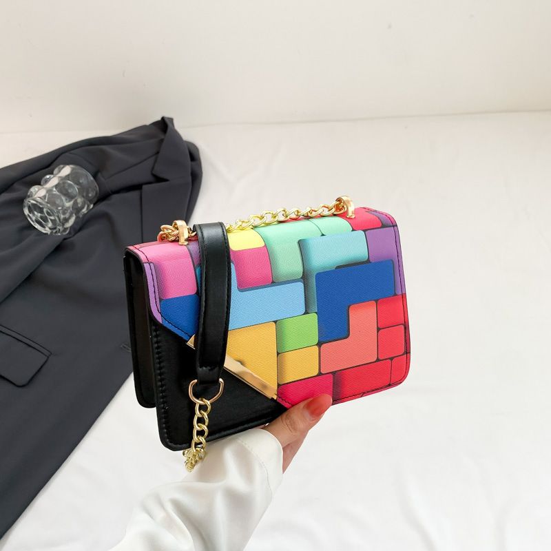 Women 2024 spring new fashion color crossbody bag small square chain small bag XQD23033