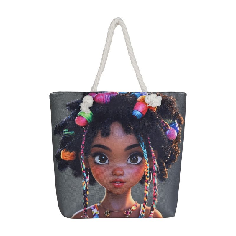 Miss DG Painting hand bag Cartoon canvas bag Large capacity Beauty Tote bag Shopping shoulder bagstyle8