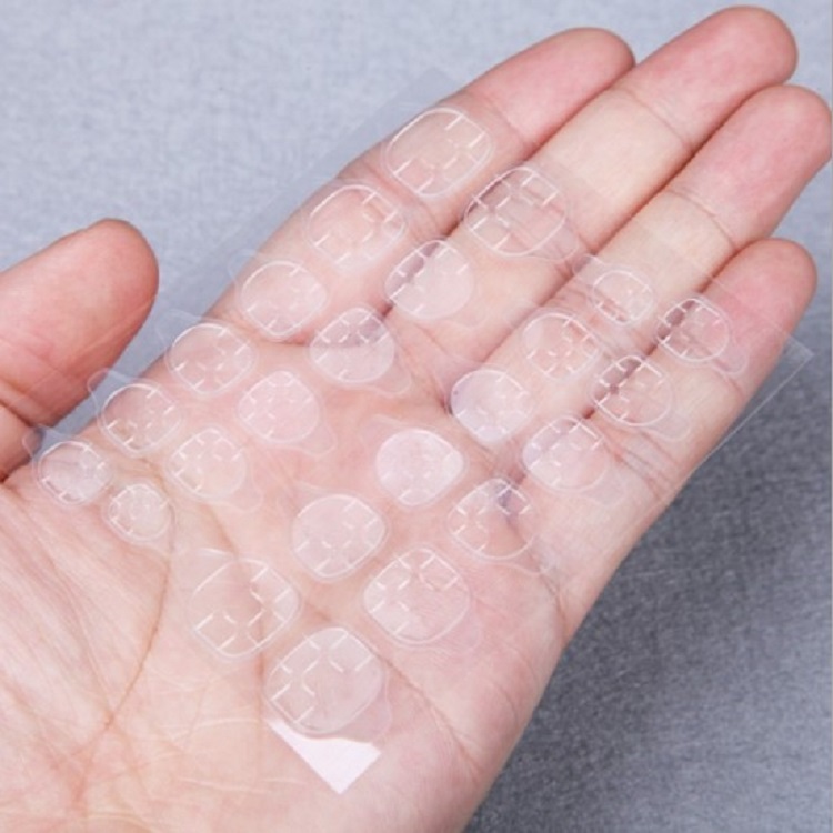 24 Sheets Double Side Glue Nail Sticker for Press on Nails,Waterproof Breathable False Nail Tips Jelly Adhesive Tabs Nail Glue 1