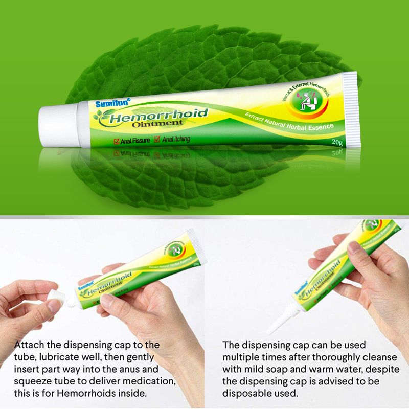 Sumifun Hemorrhoid Care Cream, Natural Herbal Piles Ointment, External & Internal Hemorrhoid Treatment with Applicator, Soothes Pain, Itching, Swelling & Anal Fissure
