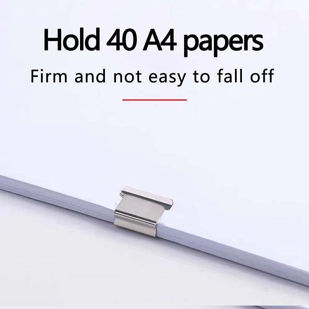 WELLHOME 50PCS Clips Reusable Portable Paper Clam Clip Dispenser Refill Clips, Refills for Superishdar Fast Clam Clip dispensers, Metal Clam Clips Refill for Paper Office School