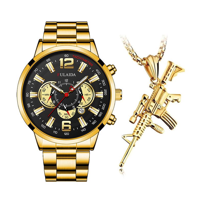 2pieces Set Men's Watch + Necklace