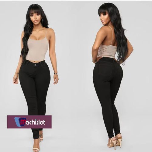 Machislet Women's Slim-Fitting Stretch Pants-black