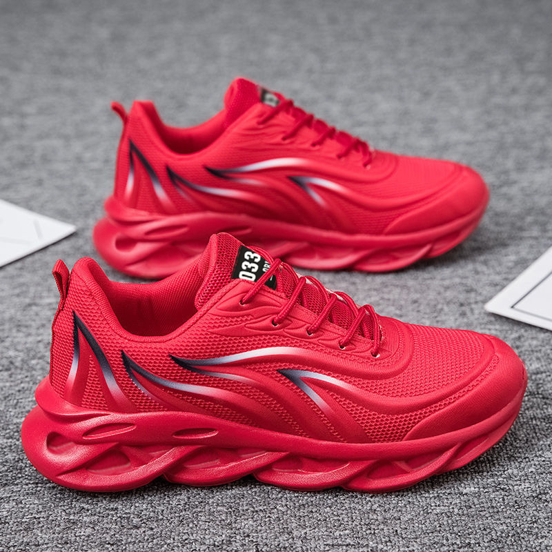 2107 Shoes Men Sneakers Running Shoes Breathable Men Footwear Trainer Fashion Male Casual Red Shoes For MenRed
