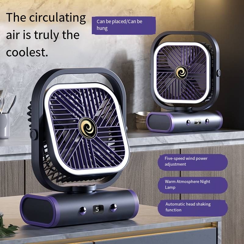 New Mini Desktop Fan USB Rechargeable Silent Portable Wall Mount Small Fan for Office Bedroom Dormitory Student Use