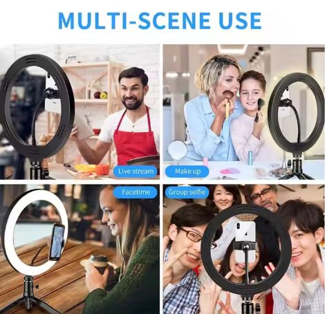 LJJ RING FILL LIGHT -Rotation Tripod Stand Selfie Ring Light