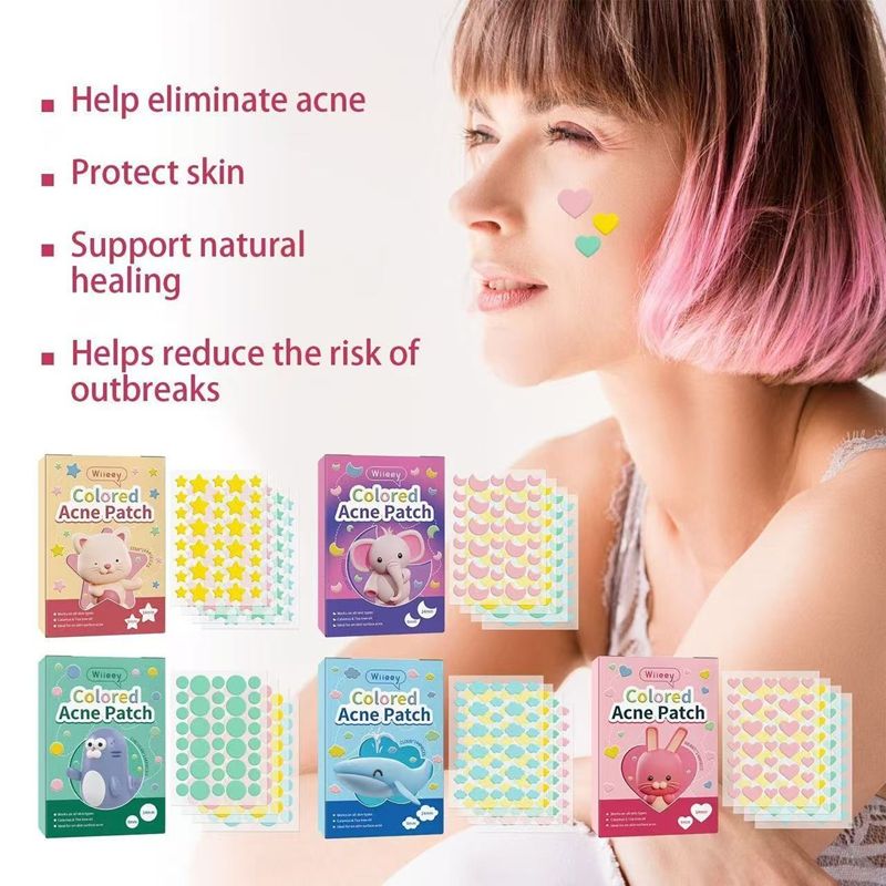 Wiieey Acne Patch Series: Whitening Acne Marks, Spot Cleaning, Closed Mouth Love Shaped Cute Acne Patch
