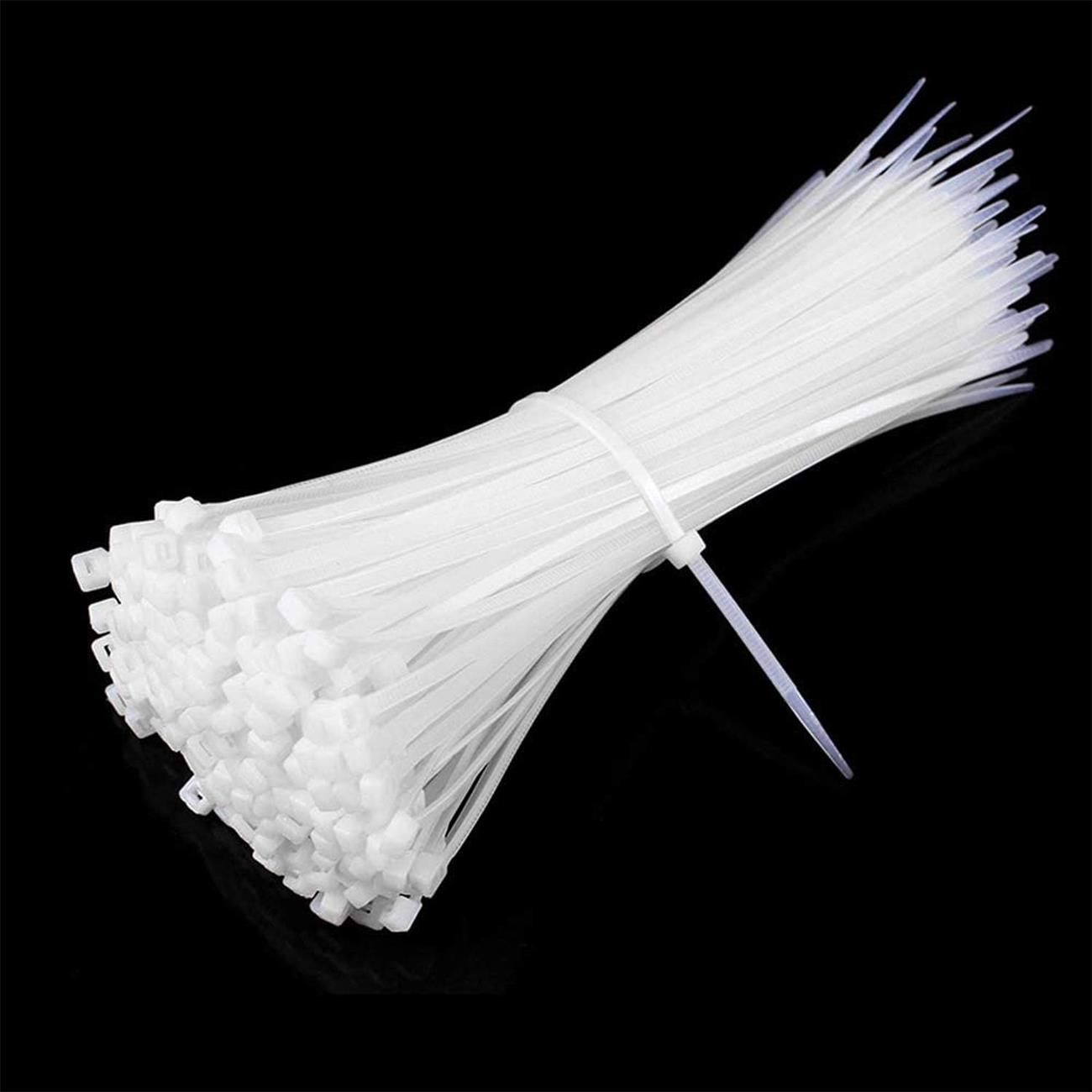 100 Pack Zip Ties,White Zip Ties 4 Inch, Nylon Cable Ties Self Locking Tie Straps, Heavy Duty clear zip ties, Tiny Cable Ties for Indoor and Outdoor by OSXCAUES (4" White)