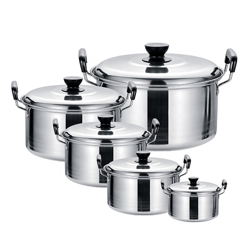 6Pcs Steamer Pots Cookware Set Stainless Steel Multi-Function Cooking Pot Large Stock Pot Kitchenware Inox Stock Casserole Set