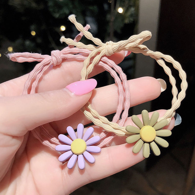 FS028 Cute Kids Daisy Flower Hair Accessories Children Rubber Bands Scrunchies Elastic Hair Bands Girls Headband Ties