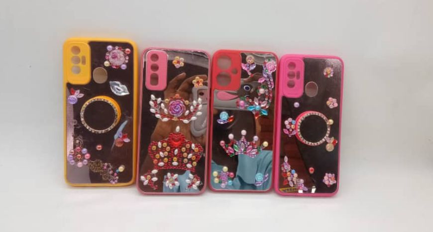 BAILI factory Luxury women's Electroplated Mirror Butterfly flower Pattern Protective Phone Cover 