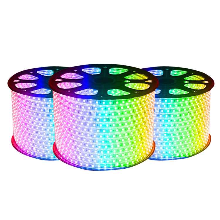 
5050, LED light strip, RGB three-color light strip, 220V, super bright self-adhesive dimmable light warm white and yellow, 50m/roll + 3 10mm remote control waterproof 1 strip/box