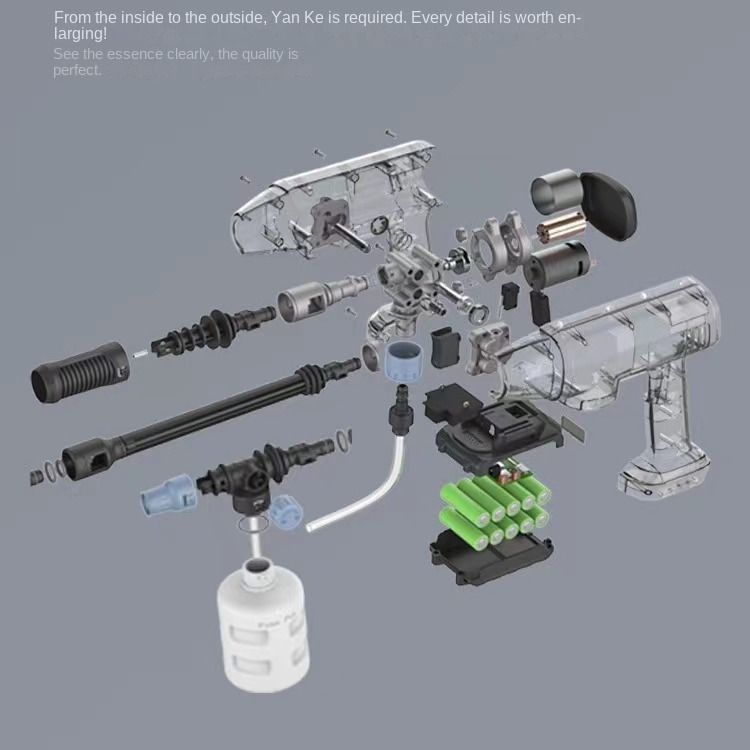 Wireless Car Wash Car Household Portable Rechargeable High-pressure Water Gun High Power Lithium Battery
