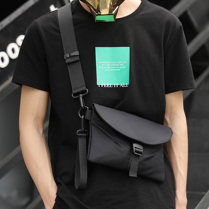 Men's one shoulder crossbody bag, mobile phone chest bag black bags CRRshop free shipping best sell Men's Single Shoulder Bag New Oblique Shoulder Bag Outdoor Sports and Leisure Multifunctional Bag 