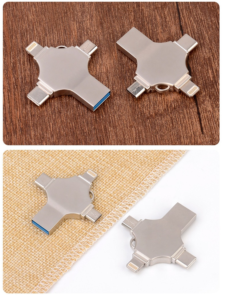 MECOLA 4 in 1 16/32/64/128GB Photo Storage Stick USB Flash Drive for iPhone USB-C iPad Android Samsung USB for iPhone 13/13 pro/12/12 pro/12 mini/11/11/Pro//XR/X/XS MAX, Photo Storage for PC,MacBook