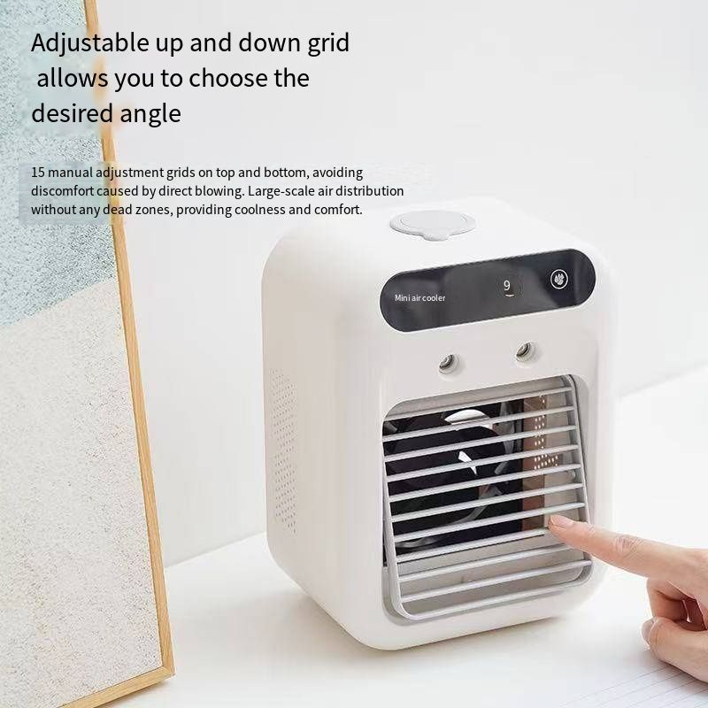 USB Rechargeable Mini Misting Cooling Fan, Portable Desktop Humidifier Air Cooler, Silent Adjustable Wind Speed Water Spray Fan, Mobile Personal Air Conditioner for Bedroom Dorm Office Student