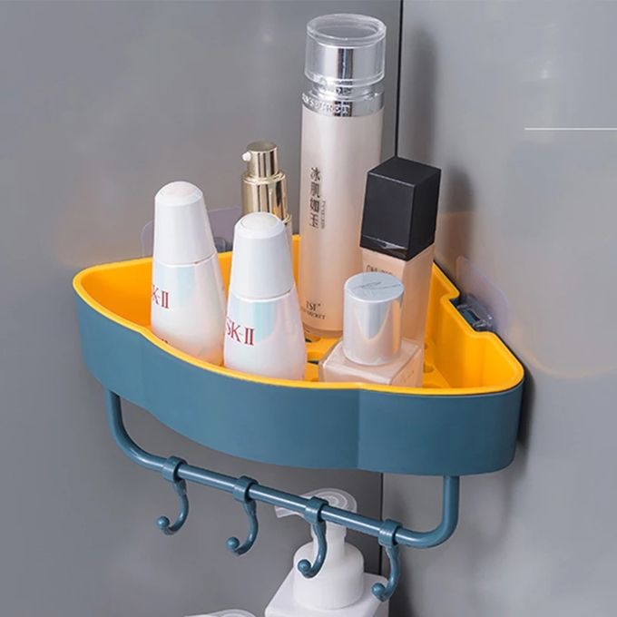 Wall Corner Bathroom Shelf - Grey & Yellow