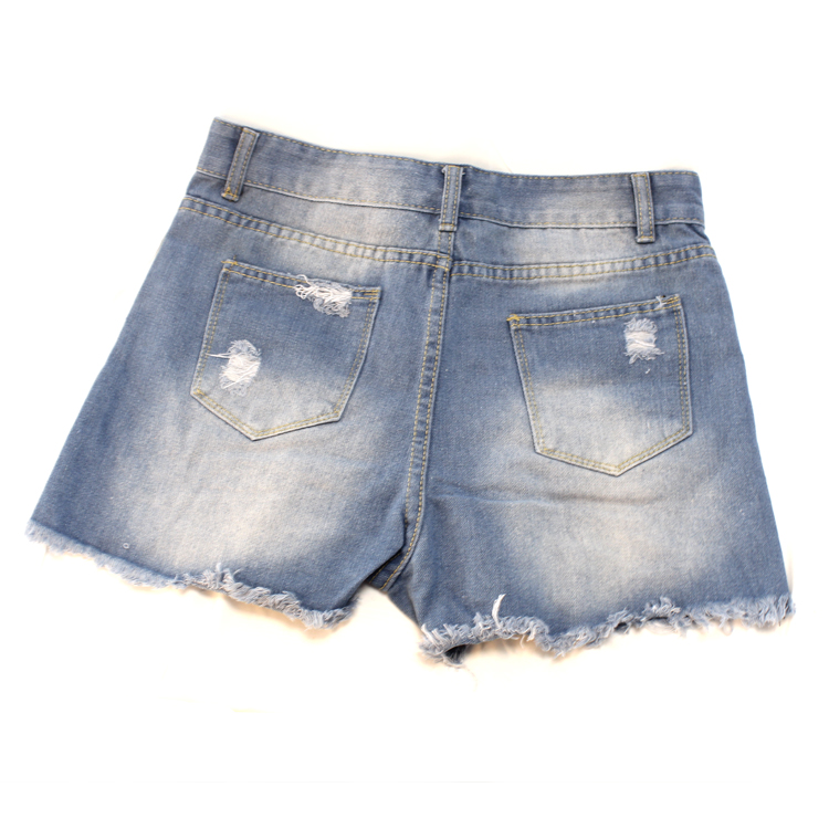 N003 Womens Jean Shorts Juniors High Rise Distressed Fray Hem Stretchy Denim Short Jeans