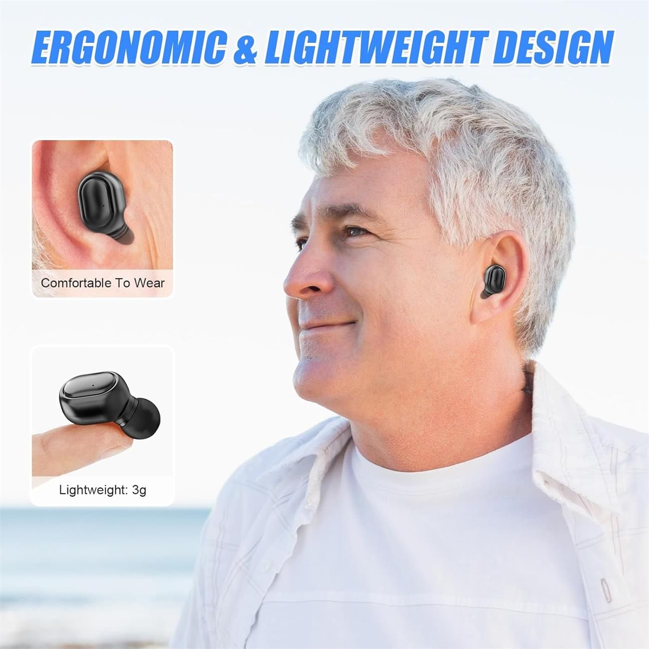 Wireless Earbuds, Bluetooth 5.3 Headphones HiFi Deep Bass with Mic ,120H Playtime LED Display ,IPX7 Waterproof Button Control True Wireless Earphones,One-Step Pairing,In-Ear Noise Reduction Headset