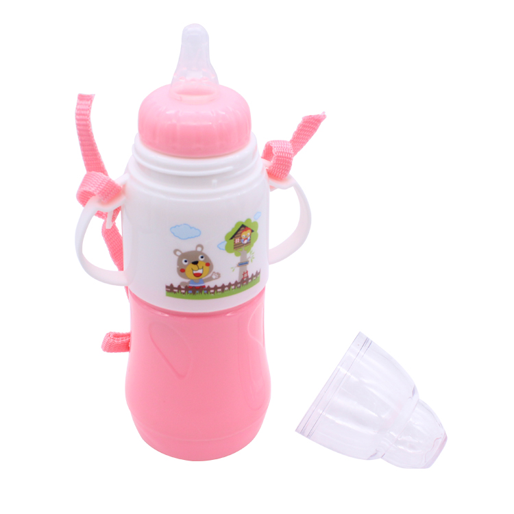 2H-9010C 0.25L Feeding-Bottle With Three Straps Is Made Of Edible Plastic And Glass Liner 