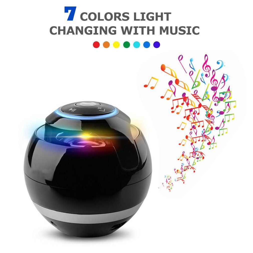 Wireless Bluetooth Speaker Ball Post TF FM Radio MP3 - Black