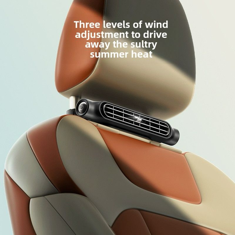 2025 creative new product car seat fan, USB plug-in bladeless rear pillow cooling back seat fan for car.