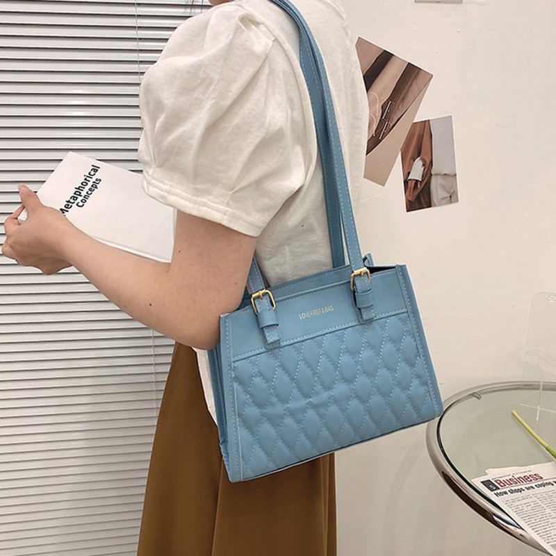 Women's Shoulder Bag New Rhombus Embroidery Women's Bag Cross Body Bag Fashion Tote Bag
