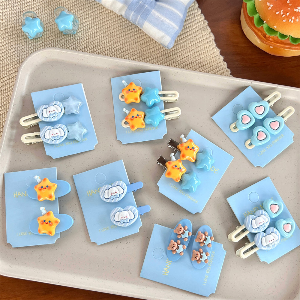 FJ1259 Women Cute Cartoon Star Bear Puppy Hairpin Hair Accessories