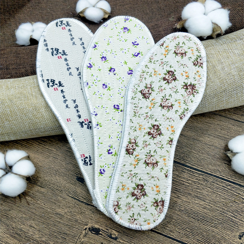 Small Floral Cloth Insole Deodorizing and Shock-Absorbing Insole Sweat Absorbing and Breathable Jasmine Insole