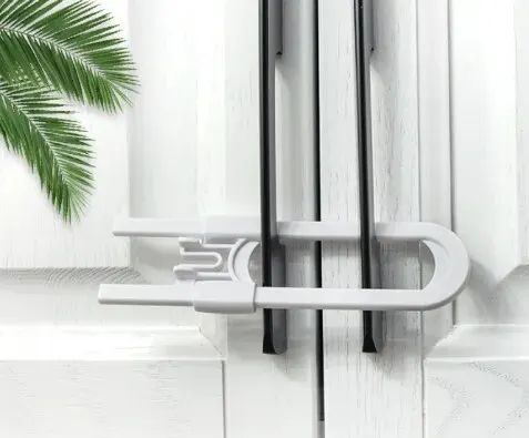 1PCS Baby Proofing Cabinet Locks Adjustable U Shaped Latches for Drawers Fridges Closet Modern Lock with Extra Secure Buttons