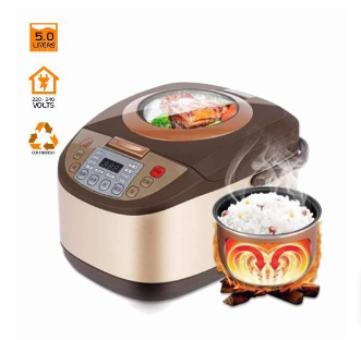 Durable Smart Digital Rice Cooker – 5 Litre Brown