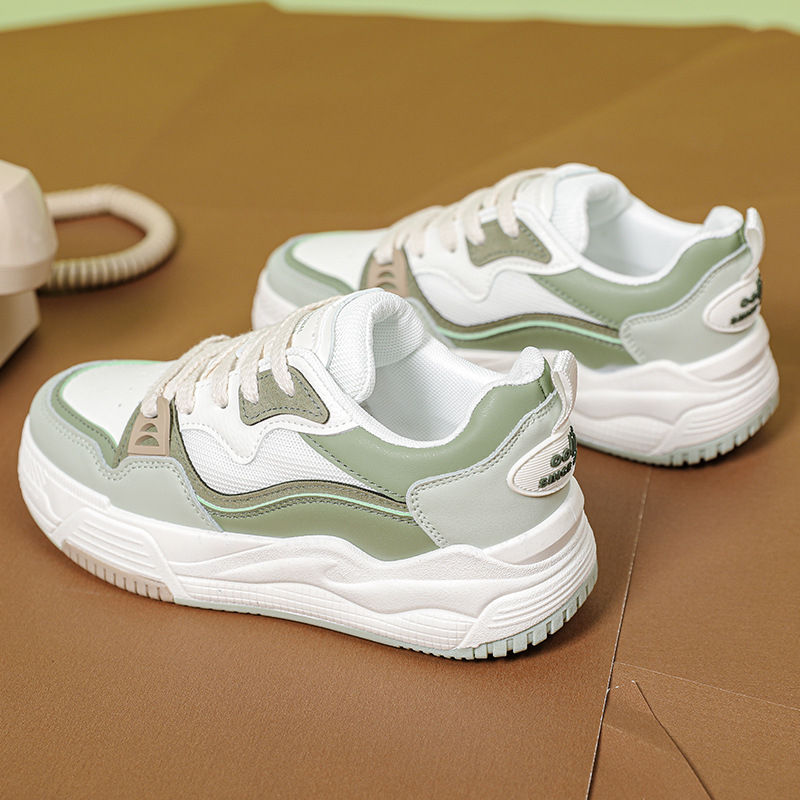 M715 Women's Spring Retro Color-Block Design Board Shoes Platform Round Toe Sneakers