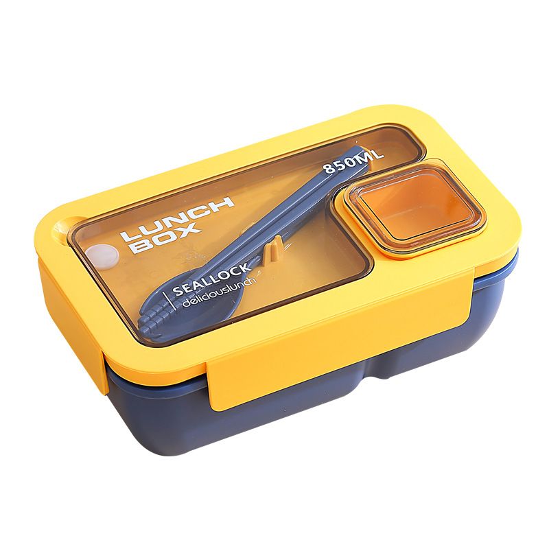 Handheld Compartmentalized Lunch Box Microwave Heat Student Lunch Box Office Worker Simple Light Food Lunch Box Kitchen Dining Storage Travel To-Go Food Containers