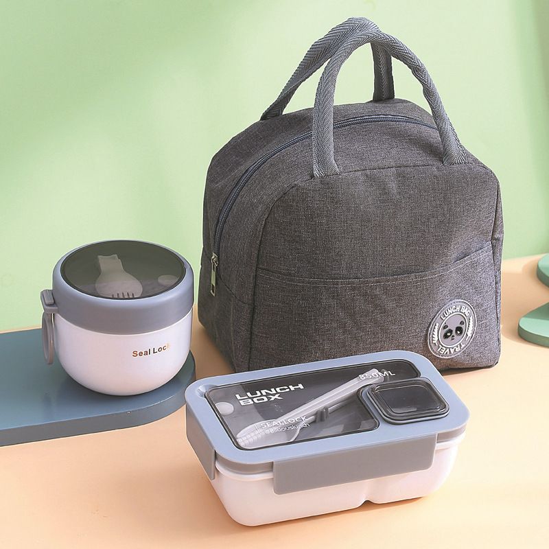 Handheld Compartmentalized Lunch Box Microwave Heat Student Lunch Box Office Worker Simple Light Food Lunch Box Kitchen Dining Storage Travel To-Go Food Containers