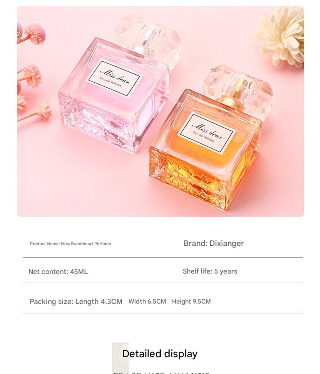 Miss Sweetheart women's perfume long-lasting light fragrance fresh 45ml